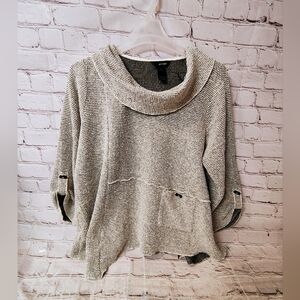 Ali Miles 2X Waffle Knit Tunic Cowl Neck Top Lagenlook Boho